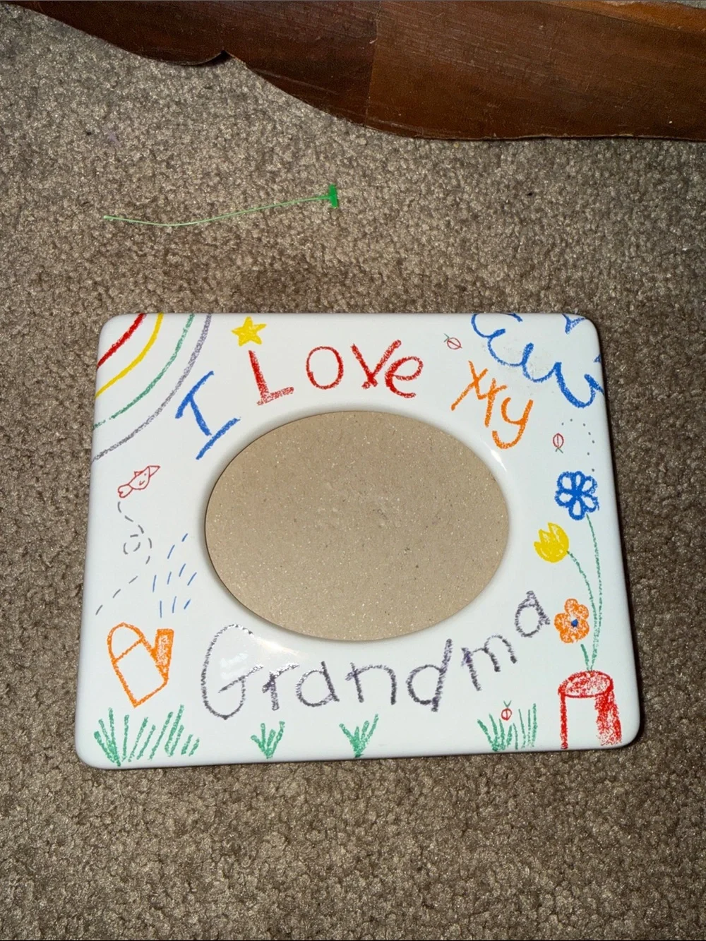 Russ White Ceramic 'I Love My Grandma' Colorful Crayon-Style Frame
